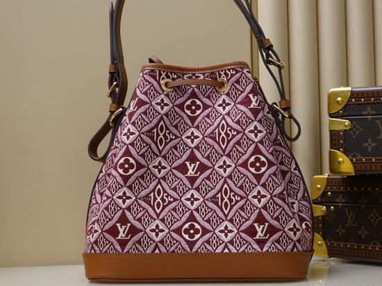 Louis Vuitton Since 1854 Petit Noe Bucket Bag in Bordeaux Jacquard Since 1854 Textile M57154 Replica