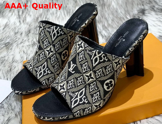 Louis Vuitton Since 1854 Silhouette Mule Black Jacquard Textile Replica