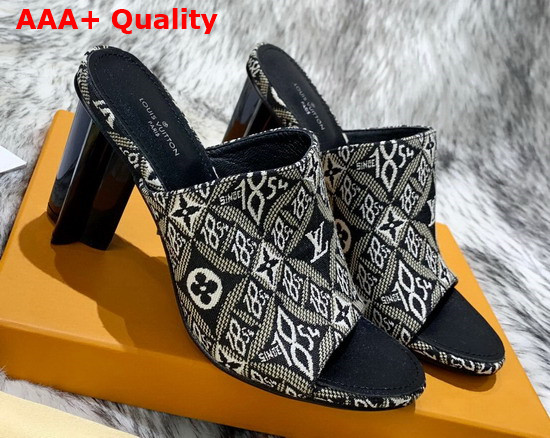 Louis Vuitton Since 1854 Silhouette Mule Black Jacquard Textile Replica