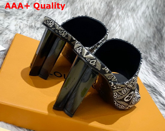 Louis Vuitton Since 1854 Silhouette Mule Black Jacquard Textile Replica