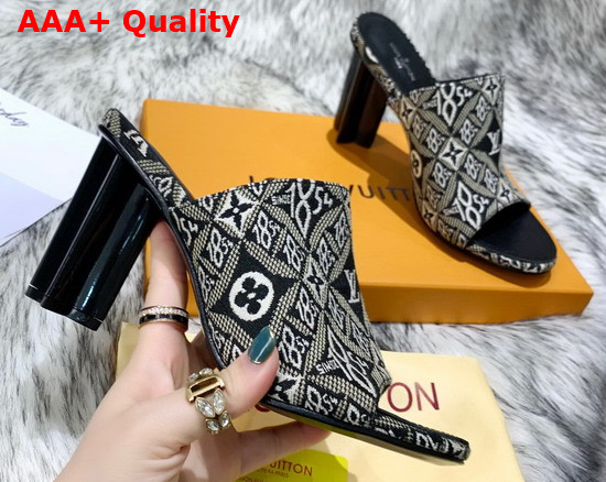 Louis Vuitton Since 1854 Silhouette Mule Black Jacquard Textile Replica