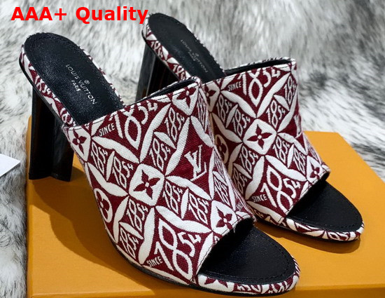 Louis Vuitton Since 1854 Silhouette Mule Bordeaux Jacquard Textile Replica