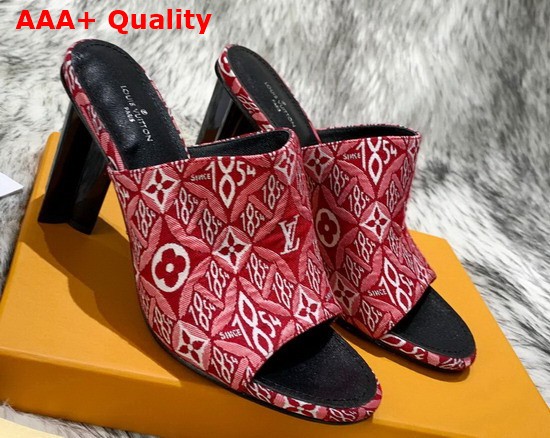 Louis Vuitton Since 1854 Silhouette Mule Red Jacquard Textile Replica