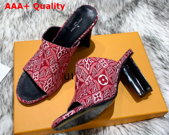 Louis Vuitton Since 1854 Silhouette Mule Red Jacquard Textile Replica