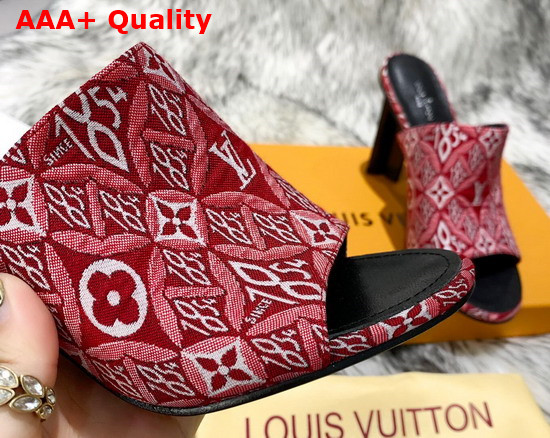 Louis Vuitton Since 1854 Silhouette Mule Red Jacquard Textile Replica