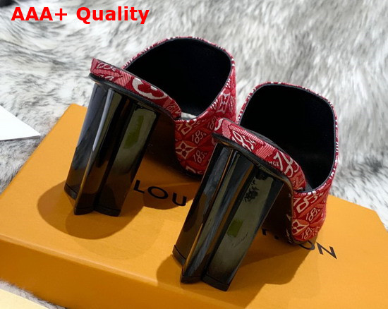 Louis Vuitton Since 1854 Silhouette Mule Red Jacquard Textile Replica