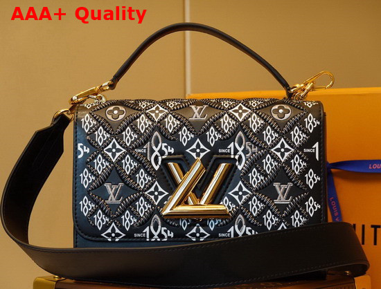 Louis Vuitton Since 1854 Twist MM Gray Embroidered Calfskin M57442 Replica