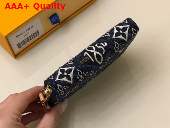 Louis Vuitton Since 1854 Zippy Coin Purse in Blue Jacquard Since 1854 Textile Replica