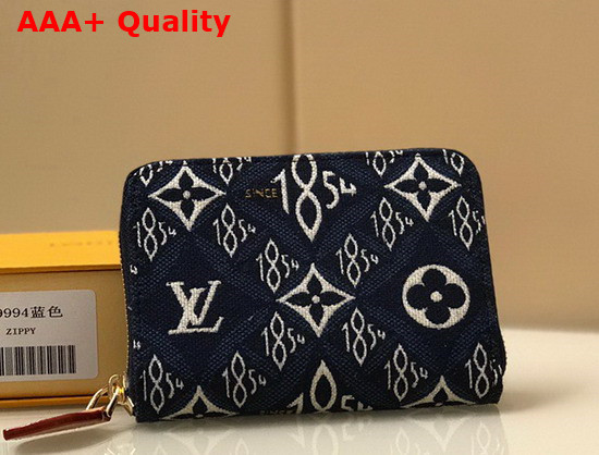 Louis Vuitton Since 1854 Zippy Coin Purse in Blue Jacquard Since 1854 Textile Replica