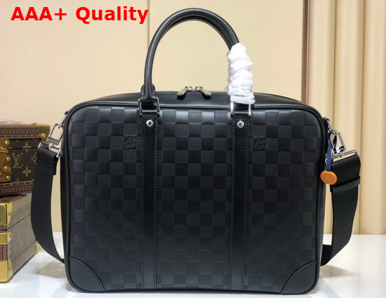 Louis Vuitton Sirius Briefcase Damier Infini Onyx Cowhide Leather N45288 Replica