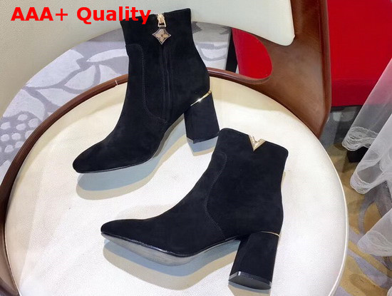 Louis Vuitton Skyline Ankle Boot in Black Suede Leather Replica