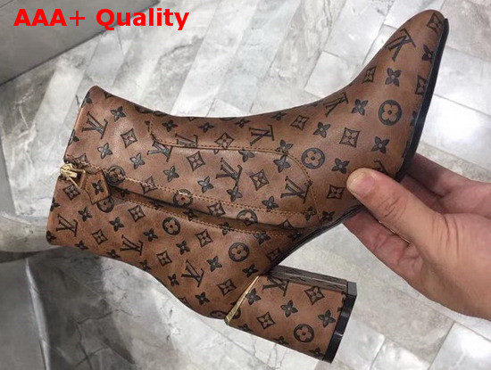 Louis Vuitton Skyline Ankle Boot in Brown Monogram Calf Leather Replica