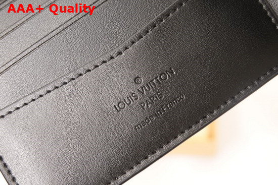 Louis Vuitton Slender Wallet Black Monogram Seal Cowhide Leather Replica