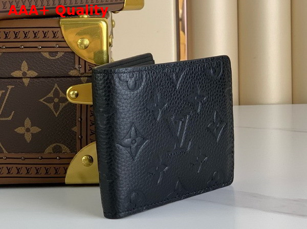 Louis Vuitton Slender Wallet in Black Taurillon Cowhide Leather Replica