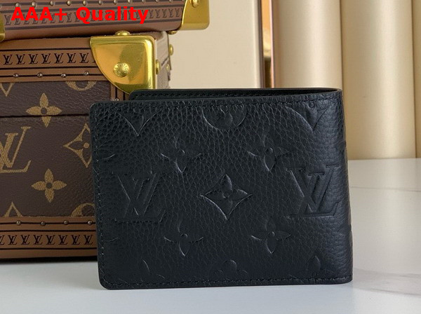 Louis Vuitton Slender Wallet in Black Taurillon Cowhide Leather Replica