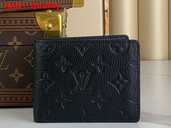 Louis Vuitton Slender Wallet in Black Taurillon Cowhide Leather Replica