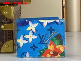 Louis Vuitton Slender Wallet in Bright Blue Monogram Surfin Coated Canvas Replica