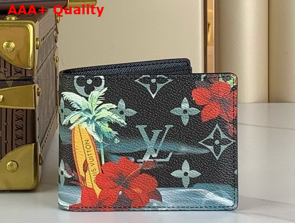 Louis Vuitton Slender Wallet in Navy Blue Monogram Surfin Coated Canvas M83448 Replica