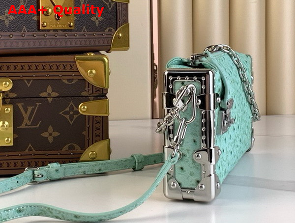 Louis Vuitton Slim Trunk in Light Green Ostrich Effect Calf Leather Replica