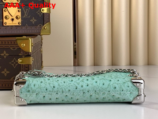 Louis Vuitton Slim Trunk in Light Green Ostrich Effect Calf Leather Replica