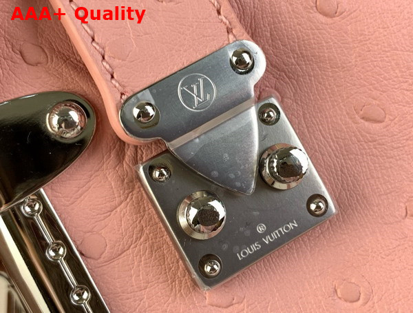 Louis Vuitton Slim Trunk in Light Pink Ostrich Effect Calf Leather Replica