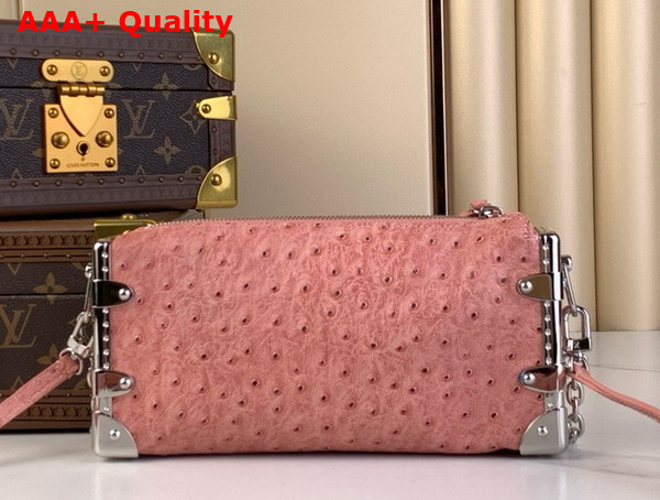 Louis Vuitton Slim Trunk in Pink Ostrich Effect Calf Leather Replica