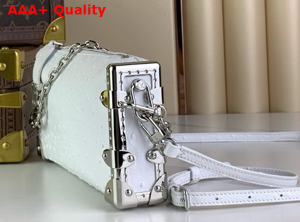 Louis Vuitton Slim Trunk in White Ostrich Effect Calf Leather Replica