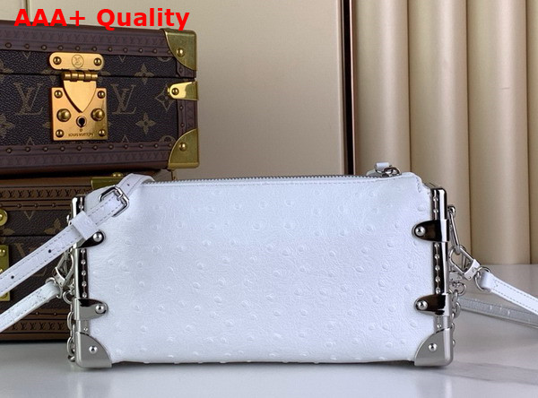 Louis Vuitton Slim Trunk in White Ostrich Effect Calf Leather Replica