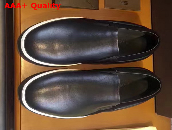 Louis Vuitton Slip On Sneaker in Black Calf Leather Replica