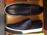 Louis Vuitton Slip On Sneaker in Black Calf Leather Replica