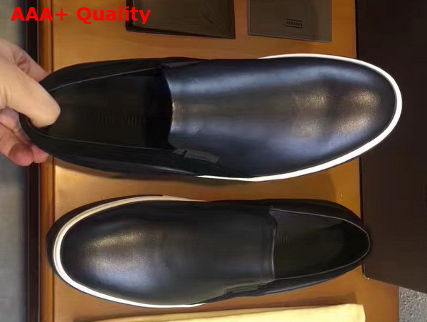 Louis Vuitton Slip On Sneaker in Black Calf Leather Replica