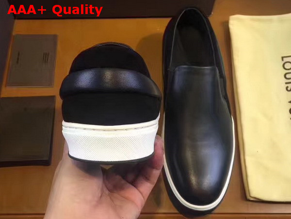 Louis Vuitton Slip On Sneaker in Black Calf Leather Replica