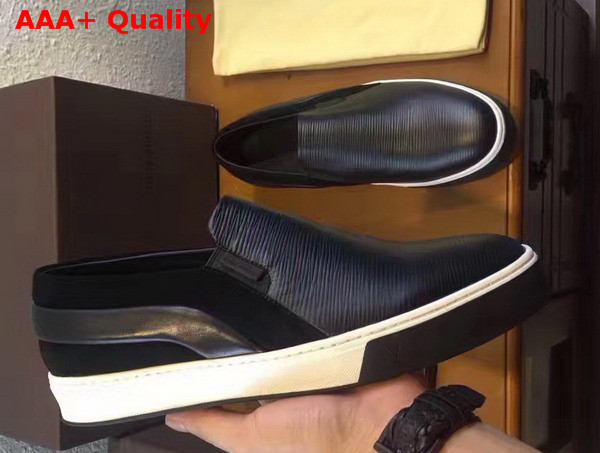 Louis Vuitton Slip On Sneaker in Black Epi Leather Replica