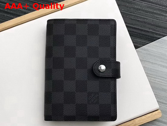 Louis Vuitton Small Ring Agenda Damier Graphite Canvas Cover Replica