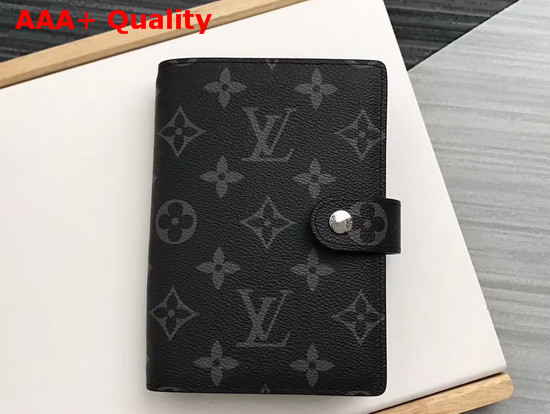 Louis Vuitton Small Ring Agenda Monogram Eclipse Canvas Cover Replica