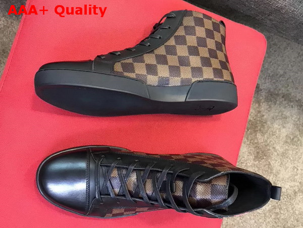 Louis Vuitton Sneaker Boot Match Up Damier Ebene Canvas and Calf Leather 1A2FTQ Replica