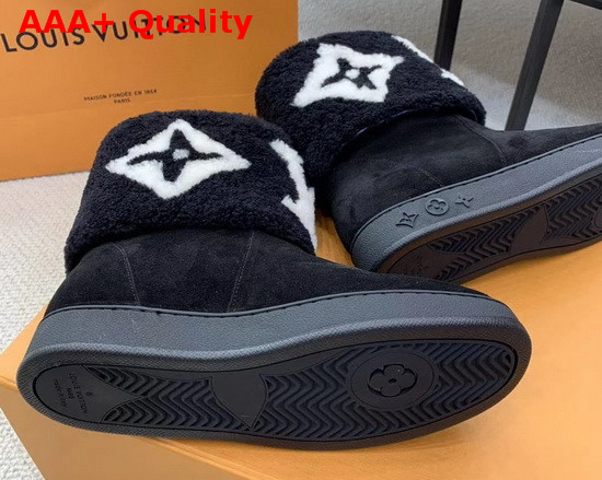 Louis Vuitton Snow Boots Black Suede and Giant Monogram Shearling Replica