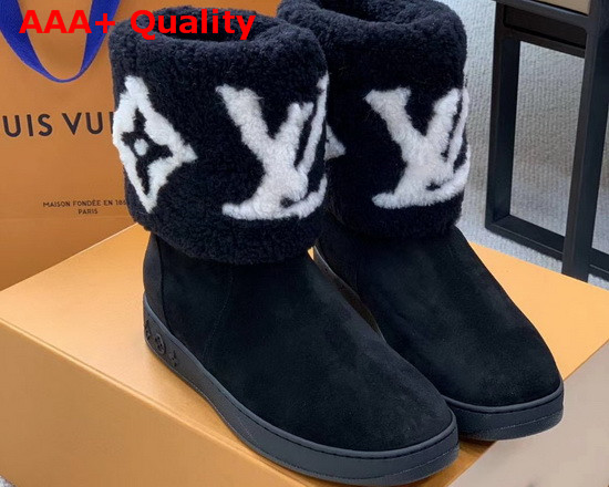 Louis Vuitton Snow Boots Black Suede and Giant Monogram Shearling Replica