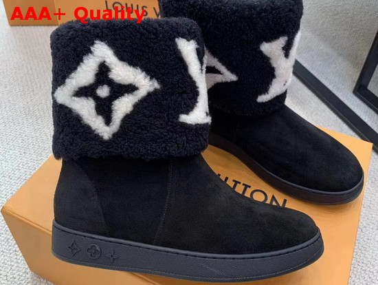 Louis Vuitton Snow Boots Black Suede and Giant Monogram Shearling Replica