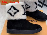 Louis Vuitton Snow Boots Black Suede and White Giant Monogram Shearling Replica