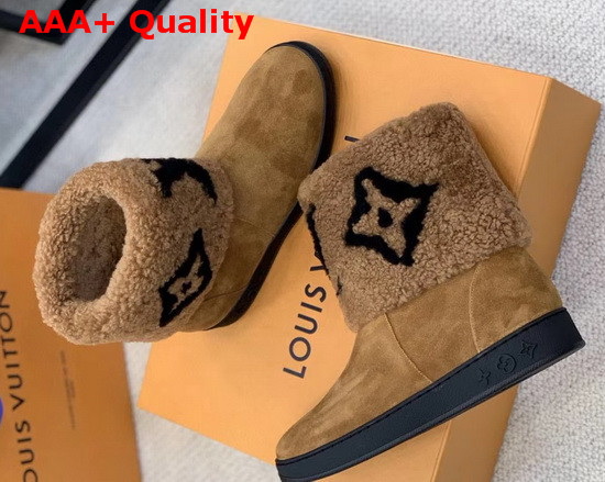 Louis Vuitton Snow Boots Brown Suede and Giant Monogram Shearling Replica