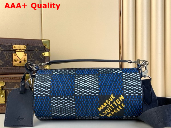 Louis Vuitton Soft Polochon PM Bag in Blue Damier Heritage Coated Canvas N40695 Replica