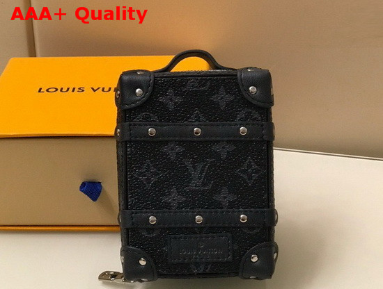 Louis Vuitton Soft Trunk Backpack Bag Charm and Key Holder Gris Monogram Eclipse Canvas M80221 Replica