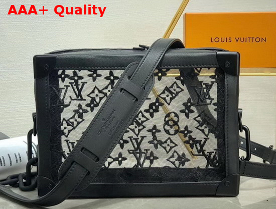 Louis Vuitton Soft Trunk Black Monogram Lace and Calf Leather Replica