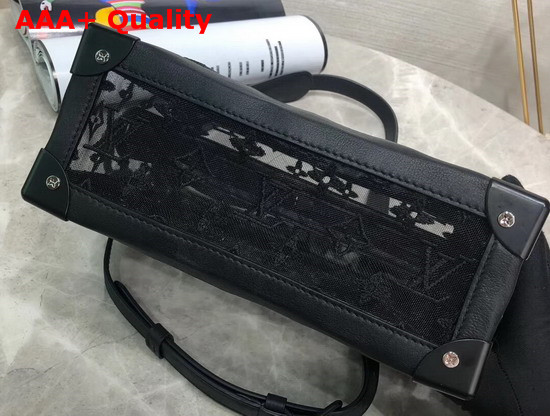 Louis Vuitton Soft Trunk Black Monogram Lace and Calf Leather Replica