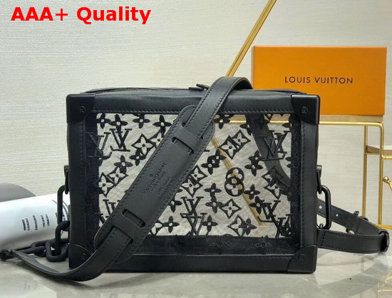 Louis Vuitton Soft Trunk Black Monogram Lace and Calf Leather Replica