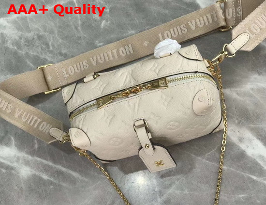 Louis Vuitton Soft Trunk Single Handle Bag in Cream Monogram Empreinte Leather Replica