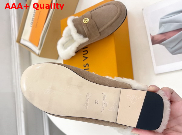 Louis Vuitton Soho Open Back Loafer in Beige Suede Calf Leather 1ADC9U Replica