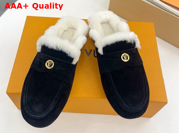 Louis Vuitton Soho Open Back Loafer in Black Suede Calf Leather 1ADC8Y Replica