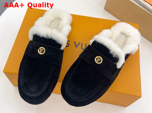 Louis Vuitton Soho Open Back Loafer in Black Suede Calf Leather 1ADC8Y Replica